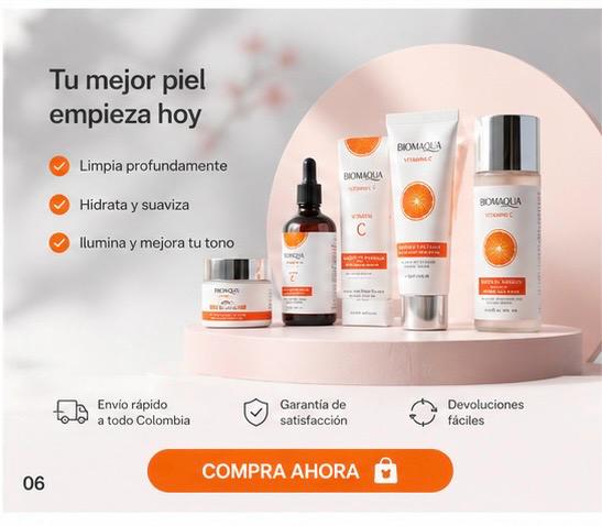 VITA GLOW KIT VITAMINA C BIOAQUA X4N5 - TU PIEL MAS LUMINOSA, SUAVE Y RADIANTE DESDE TU PRIMERA RUTINA